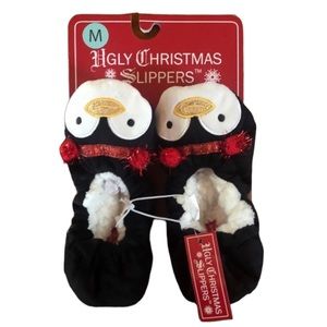 NEW Ugly Christmas Slippers Penguin Slippers Med.7-8